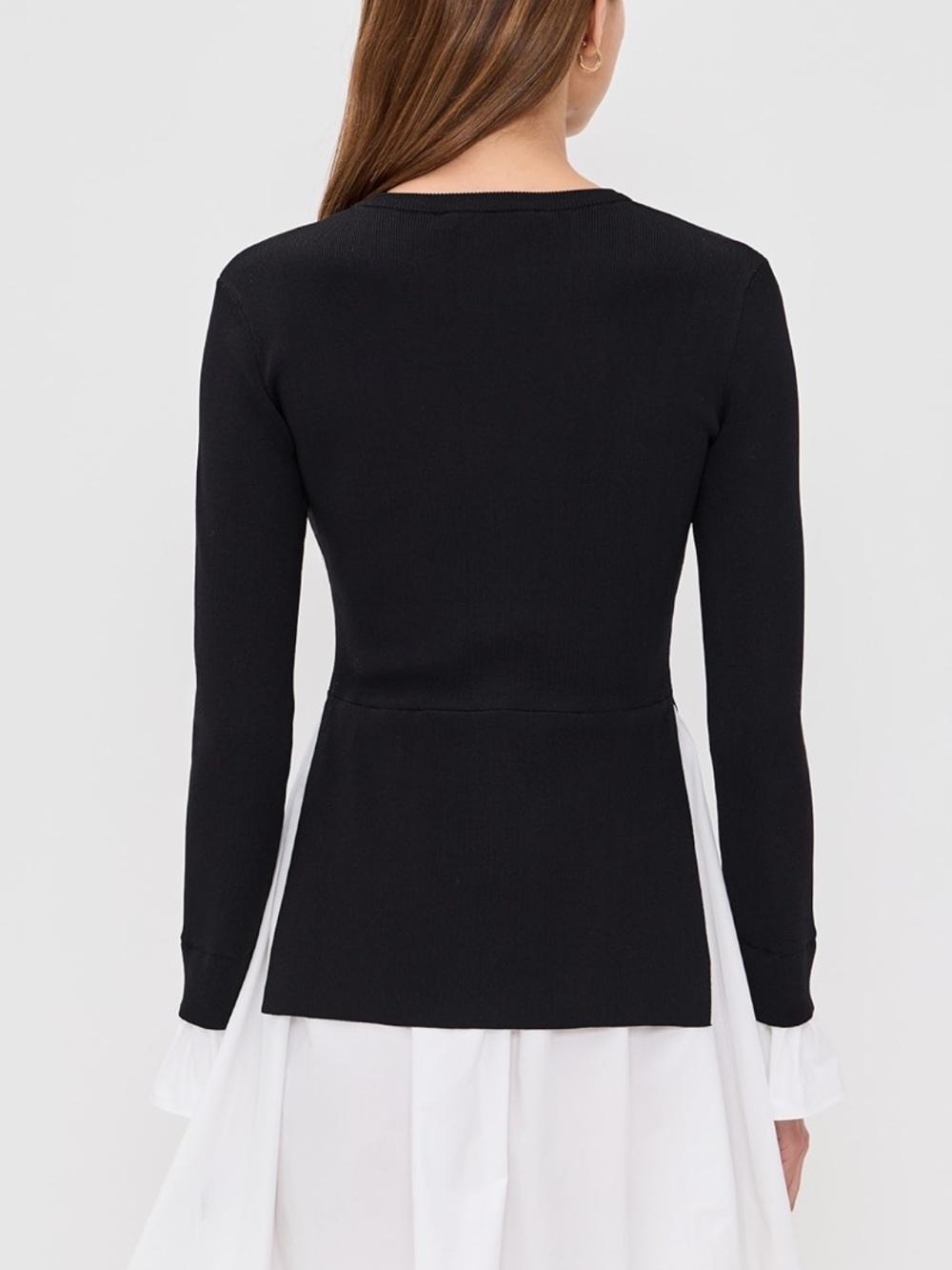 NWT English Factory combo knit poplin dress black white Medium - Picture 4 of 15
